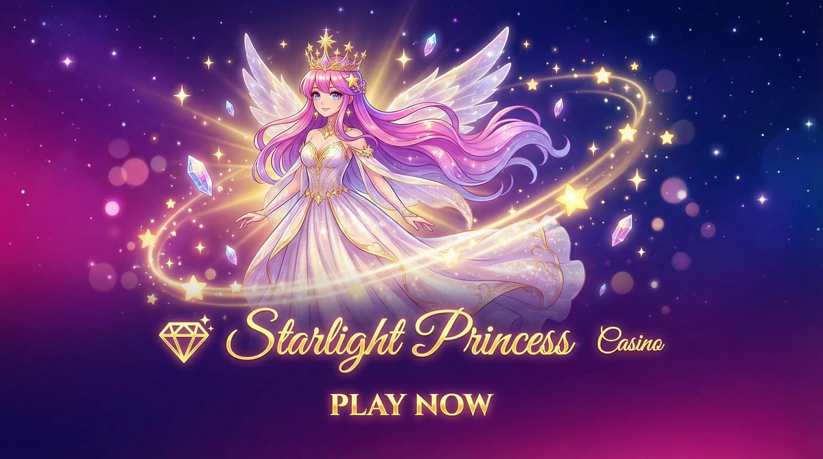 Starlight Princess - A princesa mágica do segurobet cercada por estrelas brilhantes e cristais encantados